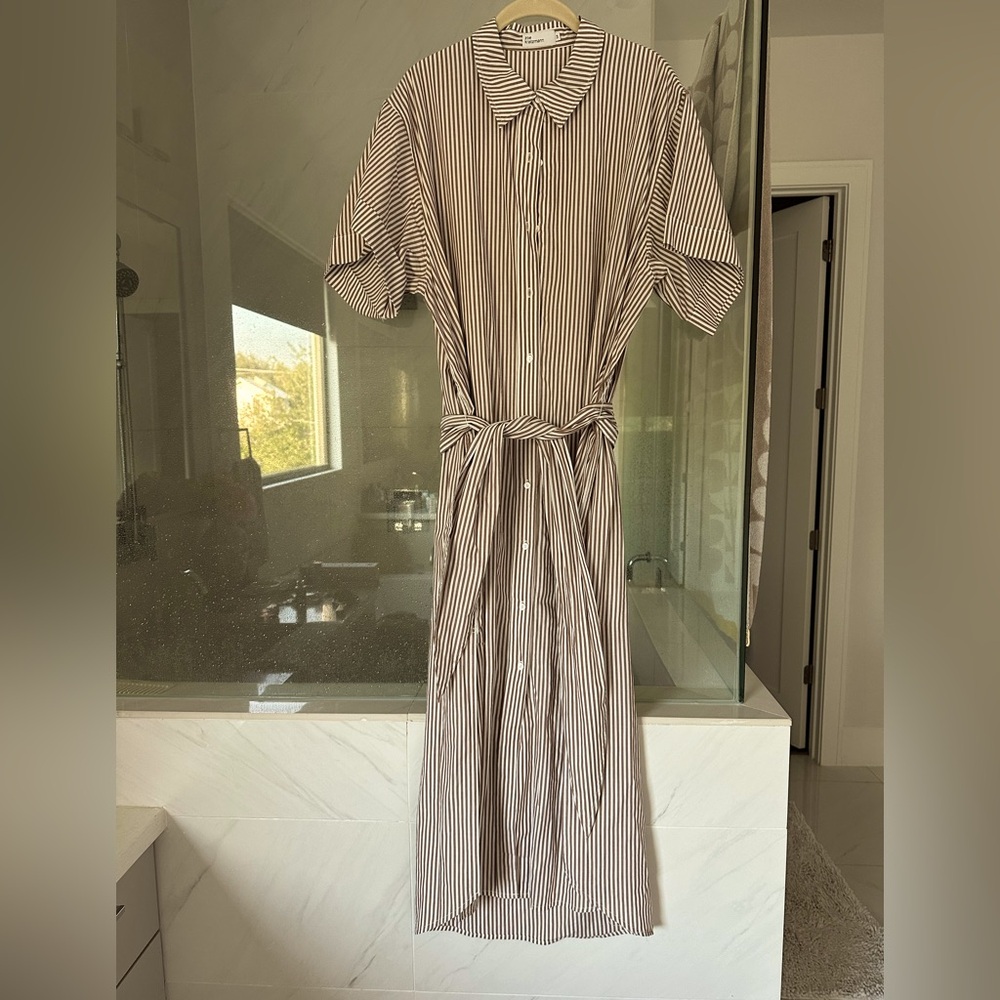 Zoe Kratzmann shirt dress in clove stripe size 3/L/12, excellent condition